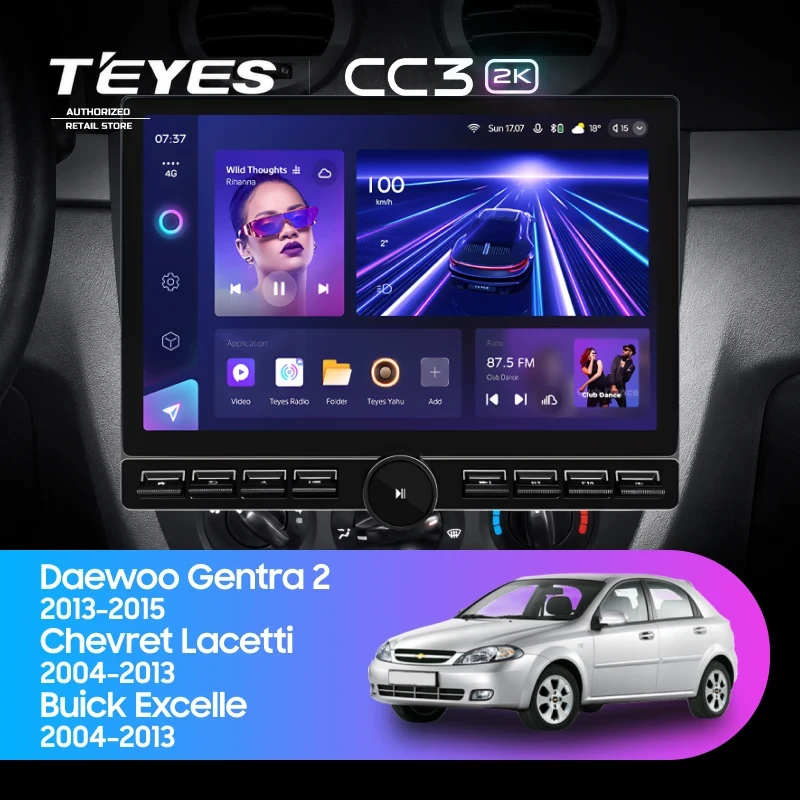 Штатная магнитола Teyes CC3 2K 6/128 Daewoo Gentra 2 (2013-2015) F1 Тип-A (13" с кнопками)