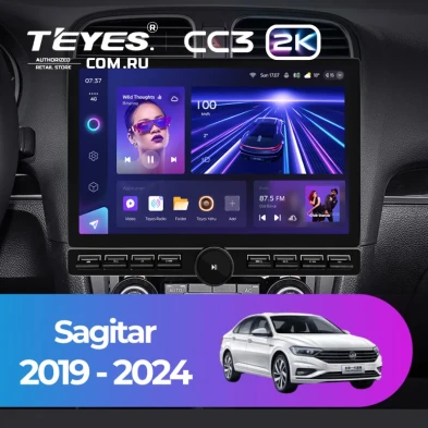 Штатная магнитола Teyes CC3 2K 6/128 Volkswagen Sagitar (2019-2024) (13" с кнопками)