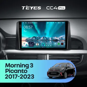 Штатная магнитола Teyes CC4 Pro 8/128 Kia Morning 3 (2017-2023) Тип-A