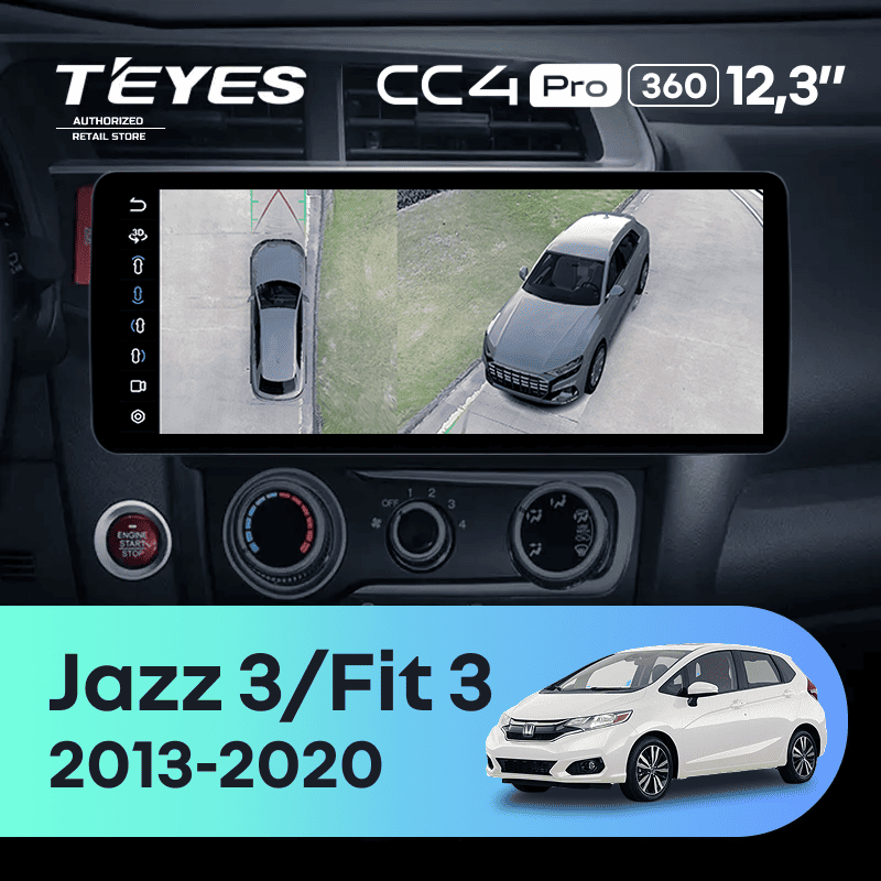 Штатная магнитола Teyes CC4 Pro 12.3" 360 8/128 Honda Fit 3 GP GK (2013-2020)