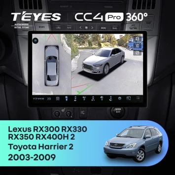 Штатная магнитола Teyes CC4 Pro 360 12/256 Toyota Harrier (2003-2009) F1 (13")