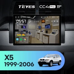 Штатная магнитола Teyes CC4 Pro 12/256 BMW X5 E39 E53 (1999-2006) (11")