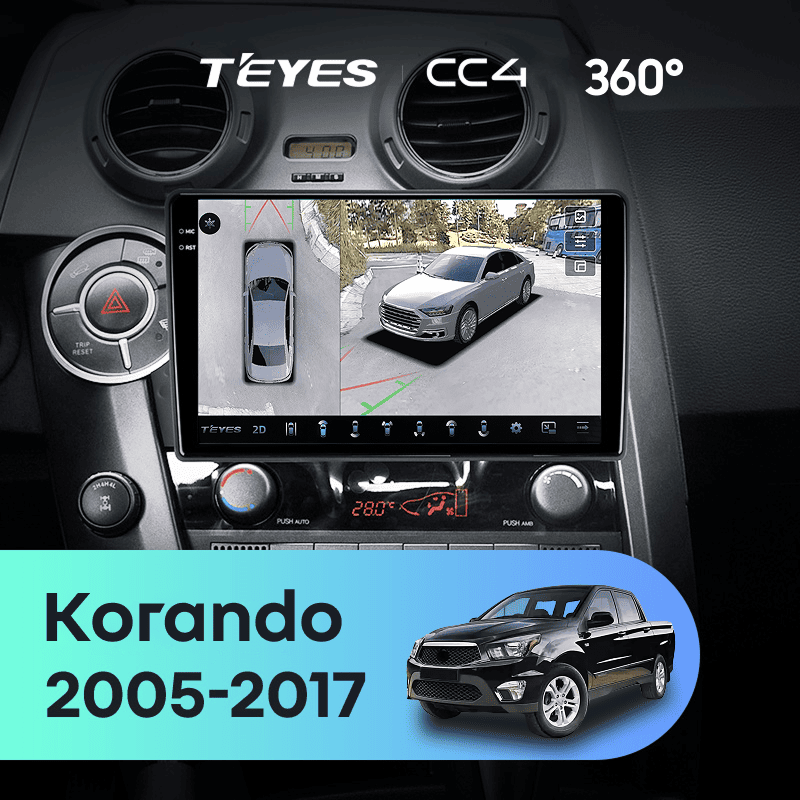Штатная магнитола Teyes CC4 360 6/64 SsangYong Korando Sports (2005-2017)