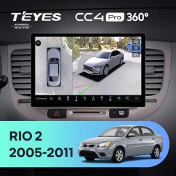 Штатная магнитола Teyes CC4 Pro 360 12/256 Kia Rio 2 (2005-2011) F1 (11")