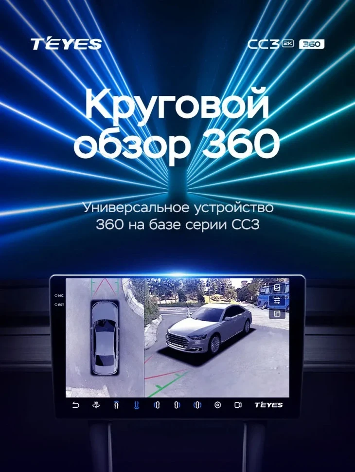 Штатная магнитола Teyes CC3 2K 360 6/128 Kia Sportage 4 (2018-2022) Тип-B (черная)