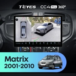 Штатная магнитола Teyes CC4 Pro 360 8/128 Hyundai Matrix (2001-2010) (13")