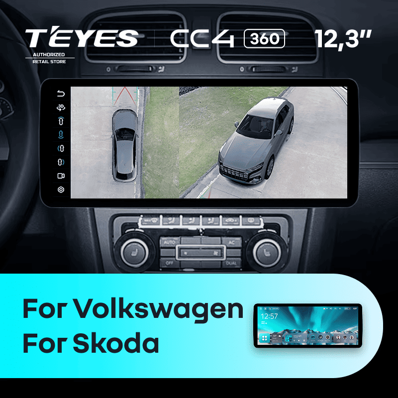 Штатная магнитола Teyes CC4 12.3" 360 6/64 Volkswagen Sharan (2010-2015)