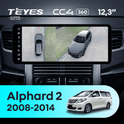 Штатная магнитола Teyes CC4 12.3" 360 8/128 Toyota Alphard 2 H20 (2008-2014) Тип-B
