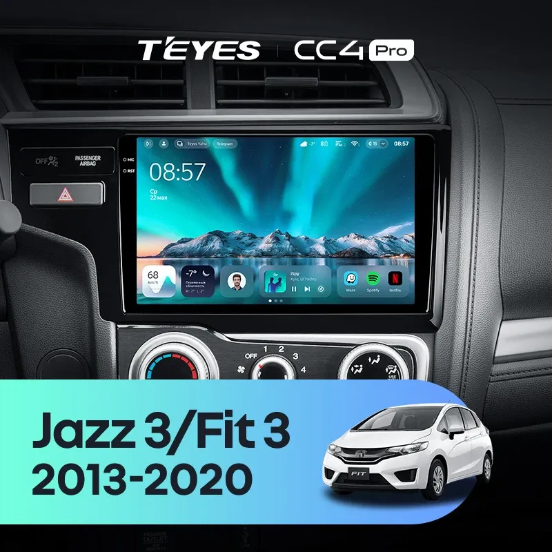Штатная магнитола Teyes CC4 Pro 12/256 Honda Fit 3 GP GK (2013-2020) Тип-A