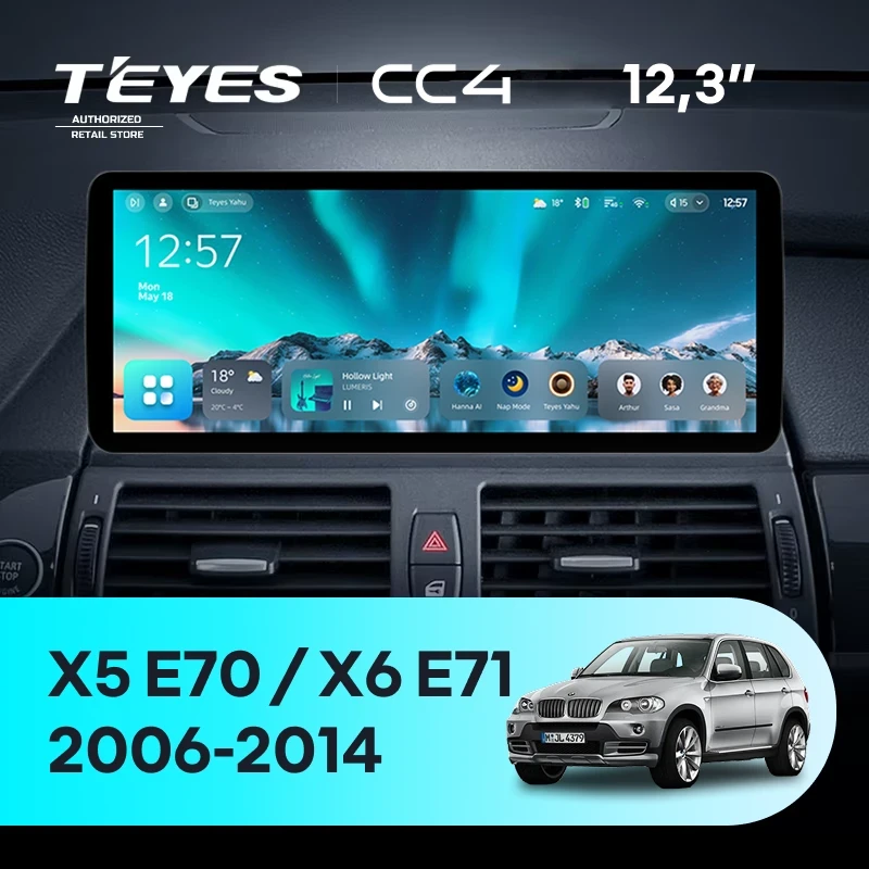 Штатная магнитола Teyes CC4 12.3" 8/128 BMW X6 E71 (CIC) (2006-2014) Universal