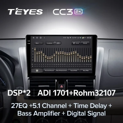 Штатная магнитола Teyes CC3 2K 4/64 Toyota Vios XP150 (2013-2020)