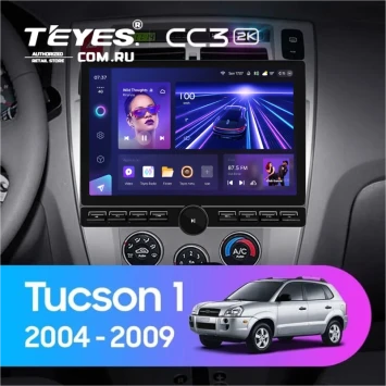Штатная магнитола Teyes CC3 2K 6/128 Hyundai Tucson 1 (2004-2009) F1 (13" с кнопками)