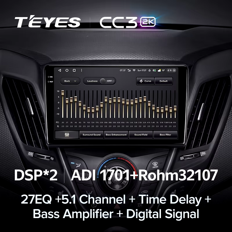 Штатная магнитола Teyes CC3 2K 4/64 Hyundai Veloster FS (2011-2017) Тип-A