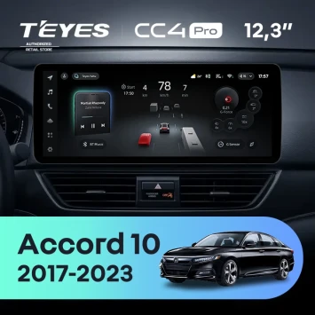 Штатная магнитола Teyes CC4 Pro 12.3" 8/128 Honda Accord 10 CV (2017-2023) Тип-B