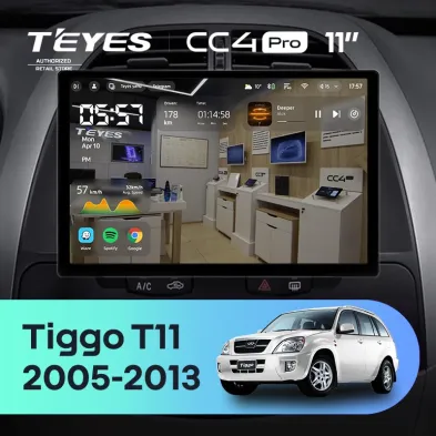 Штатная магнитола Teyes CC4 Pro 12/256 Chery Tiggo T11 1 (2005-2013) (11")