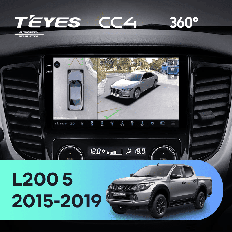 Штатная магнитола Teyes CC4 360 8/128 Mitsubishi L200 5 (2015-2019) кондиционер F1