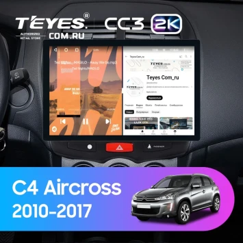 Штатная магнитола Teyes CC3 2K 4/64 Citroen C4 Aircross (2010-2017) F1 Тип-A (11")