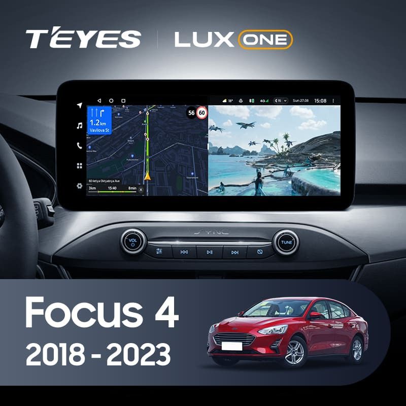 Штатная магнитола Teyes LUX ONE 360 6/128 Ford Focus 4 Mk 4 (2018-2023)
