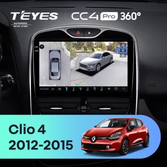 Штатная магнитола Teyes CC4 Pro 360 12/256 Renault Clio 4 BH98 KH98 (2012-2015)