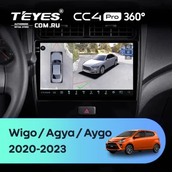 Штатная магнитола Teyes CC4 Pro 360 8/128 Toyota Wigo/Agya (2020-2023) F1