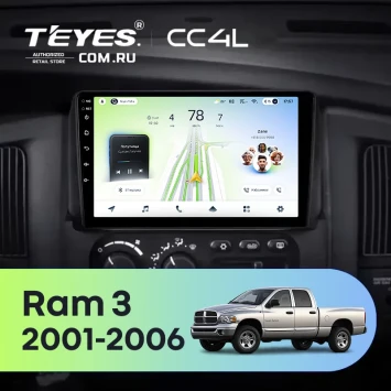 Штатная магнитола Teyes CC4L 6/64 с DTS Dodge Ram 3 DR/DH (2001-2006) (0din)