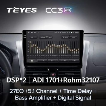Штатная магнитола Teyes CC3 2K 360 6/128 Toyota Vios XP150 (2013-2020)