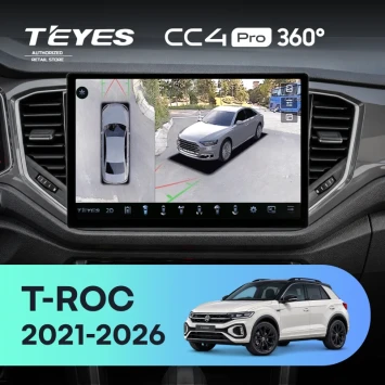 Штатная магнитола Teyes CC4 Pro 360 8/128 Volkswagen T-ROC (2021-2026) (11")