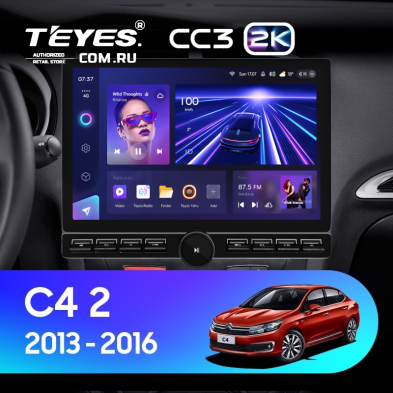 Штатная магнитола Teyes CC3 2K 6/128 Citroen C4 (2013-2016) B7 (13" с кнопками)