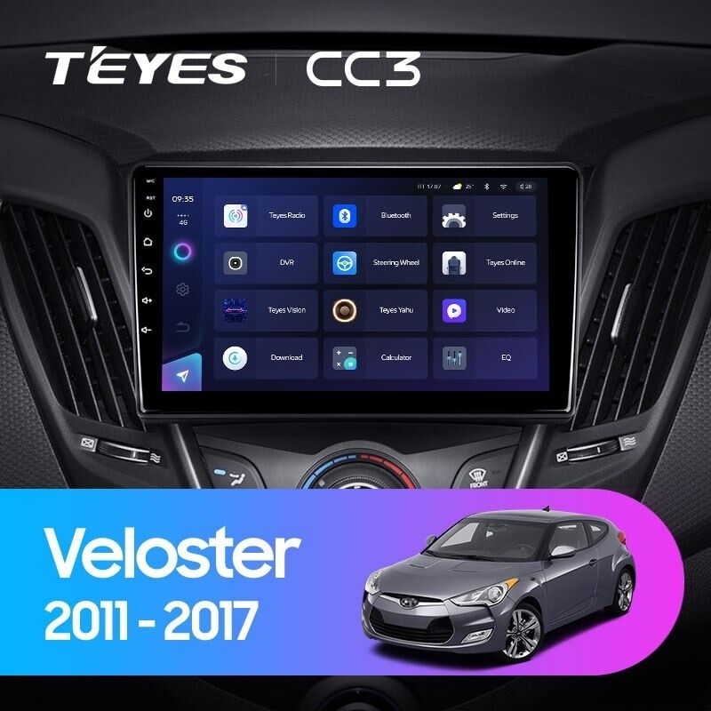 Штатная магнитола Teyes CC3 4/32 Hyundai Veloster FS (2011-2017) Тип-B