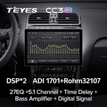 Штатная магнитола Teyes CC3 2K 4/32 Volkswagen Polo 5 (2008-2020) F1 (13")