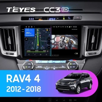 Штатная магнитола Teyes CC3 2K 360 6/128 Toyota RAV4 4 XA40 5 XA50 (2012-2018) Правый руль