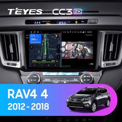Штатная магнитола Teyes CC3 2K 360 6/128 Toyota RAV4 4 XA40 5 XA50 (2012-2018) Правый руль