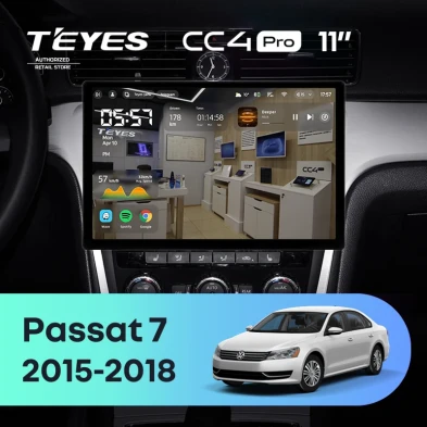 Штатная магнитола Teyes CC4 Pro 8/128 Volkswagen Passat 7 B7 NMS (2015-2018) F2 (11")