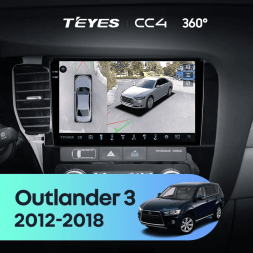 Штатная магнитола Teyes CC4 360 6/64 Mitsubishi Outlander 3 GF0W GG0W (2012-2018) Тип-B Правый руль
