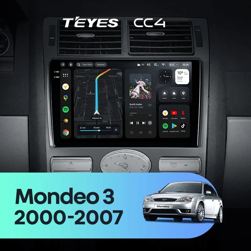 Штатная магнитола Teyes CC4 8/128 Ford Mondeo 3 (2000-2007) F2