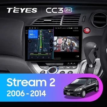 Штатная магнитола Teyes CC3 2K 4/64 Honda Stream 2 (2006-2014) Правый руль