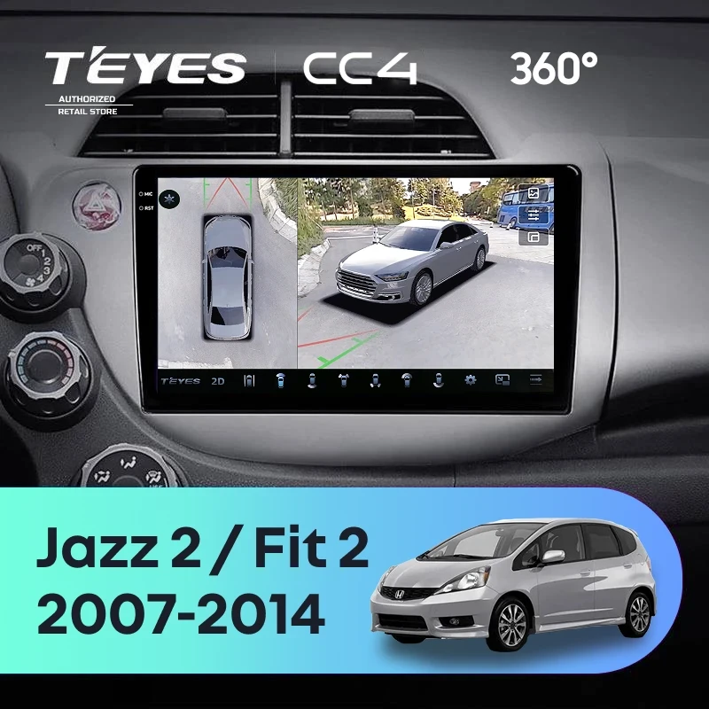 Штатная магнитола Teyes CC4 360 8/128 Honda Jazz 2 (2007-2014)