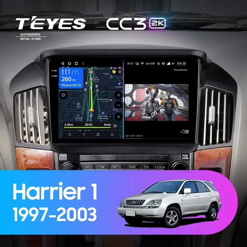 Штатная магнитола Teyes CC3 2K 4/64 Toyota Harrier 1 (XU10) (1997-2003) F1