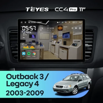 Штатная магнитола Teyes CC4 Pro 8/128 Subaru Legacy 4 (2003-2009) (11")