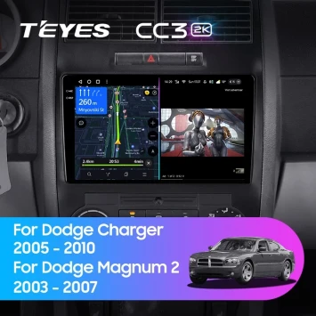 Штатная магнитола Teyes CC3 2K 360 6/128 Dodge Magnum 2 (2003-2007)
