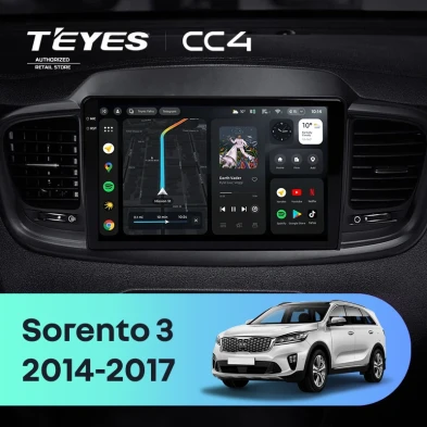 Штатная магнитола Teyes CC4 8/128 Kia Sorento 3 Prime (2014-2017) Тип-B