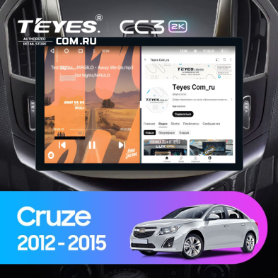 Штатная магнитола Teyes CC3 2K 4/64 Chevrolet Cruze J300 J308 (2012-2015) F2 (11") (черная)