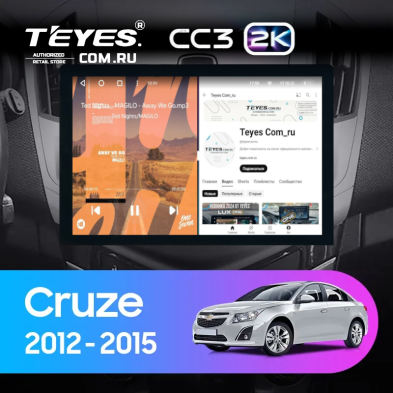 Штатная магнитола Teyes CC3 2K 4/32 Chevrolet Cruze J300 J308 (2012-2015) F1 (13")