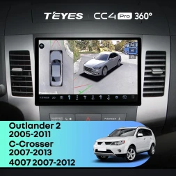 Штатная магнитола Teyes CC4 Pro 360 8/128 Citroen C-Crosser 1 (2007-2013) F1 Тип-A (11")