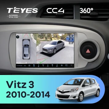 Штатная магнитола Teyes CC4 360 6/64 Toyota Vitz 3 (2010-2014) Правый руль